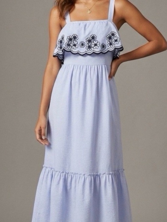 kate spade Dresses & Skirts - kate spade Light Lavender Embroidered Ruffle Maxi Dress